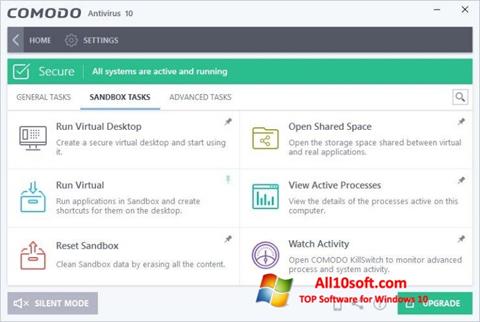 Skärmdump Comodo Antivirus för Windows 10