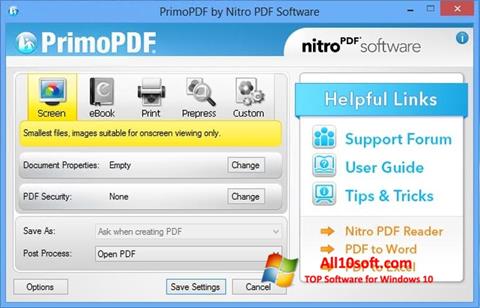 Skärmdump PrimoPDF för Windows 10