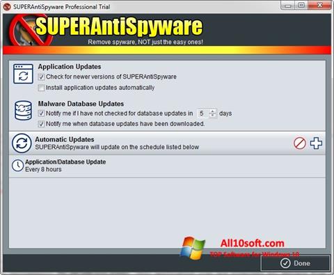 Skärmdump SUPERAntiSpyware för Windows 10