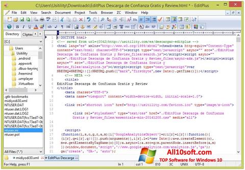 Skärmdump EditPlus för Windows 10