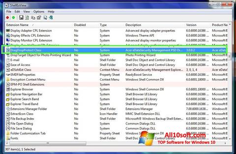 Skärmdump ShellExView för Windows 10