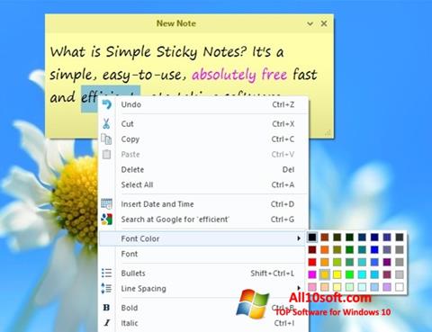 Skärmdump Simple Sticky Notes för Windows 10