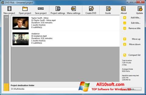 Skärmdump DVD Flick för Windows 10