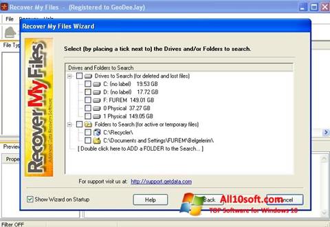 Skärmdump Recover My Files för Windows 10