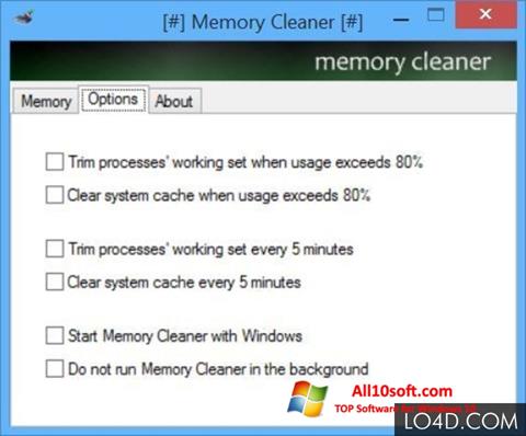 Skärmdump Memory Cleaner för Windows 10
