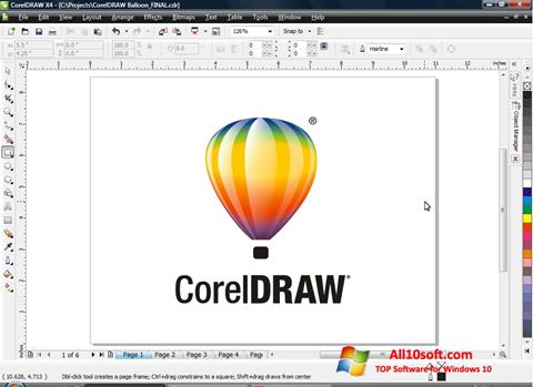Skärmdump CorelDRAW för Windows 10