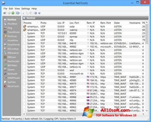 Skärmdump Essential NetTools för Windows 10
