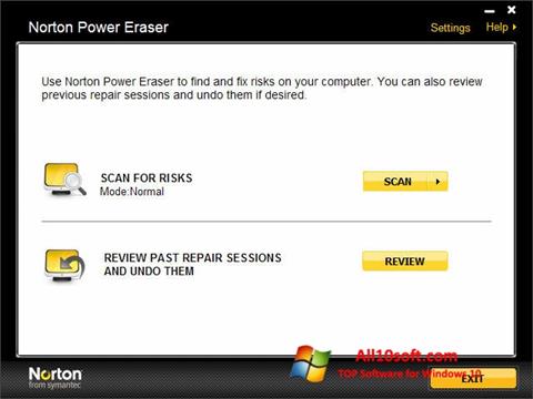 Skärmdump Norton Power Eraser för Windows 10