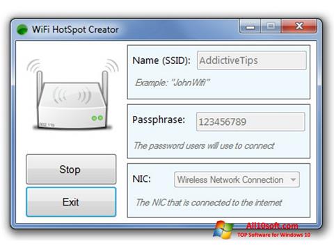 Skärmdump Wi-Fi HotSpot Creator för Windows 10