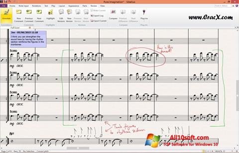 Skärmdump Sibelius för Windows 10