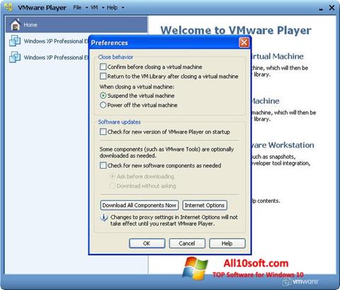 Skärmdump VMware Player för Windows 10