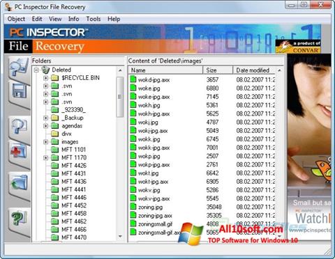Skärmdump PC Inspector File Recovery för Windows 10