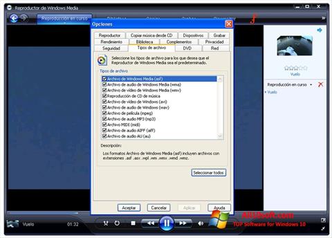 Skärmdump Windows Media Player för Windows 10