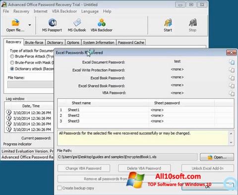 Skärmdump Advanced Office Password Recovery för Windows 10