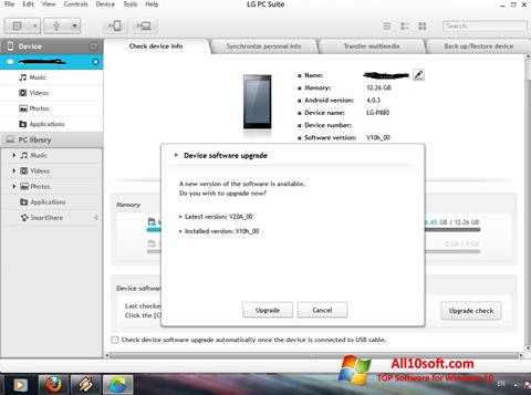 Skärmdump LG PC Suite för Windows 10