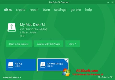 Skärmdump MacDrive för Windows 10