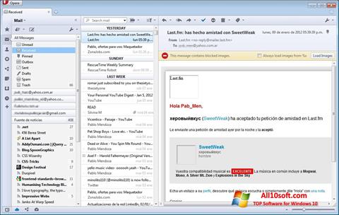 Skärmdump Opera Mail för Windows 10