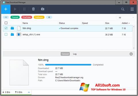 Skärmdump Free Download Manager för Windows 10