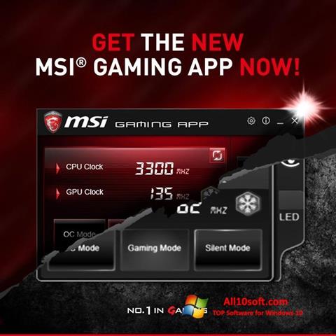 Skärmdump MSI Gaming App för Windows 10