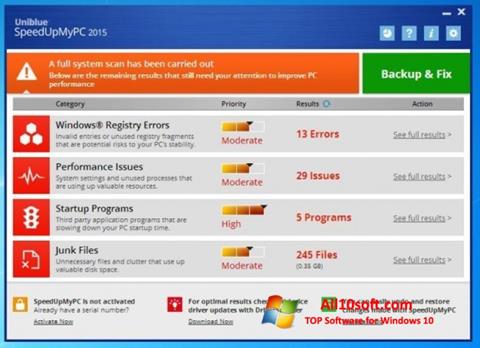 Skärmdump SpeedUpMyPC för Windows 10