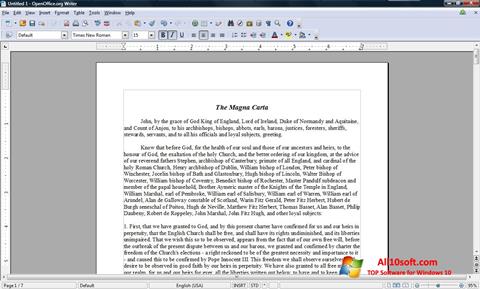Skärmdump OpenOffice för Windows 10