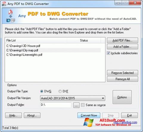 Skärmdump PDF to DWG Converter för Windows 10