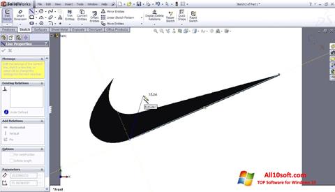 Skärmdump SolidWorks för Windows 10