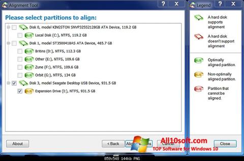 Skärmdump Paragon Alignment Tool för Windows 10