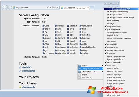 Skärmdump WampServer för Windows 10