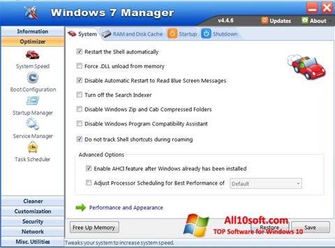 Skärmdump Windows 7 Manager för Windows 10