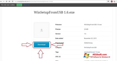 Skärmdump WinSetupFromUSB för Windows 10