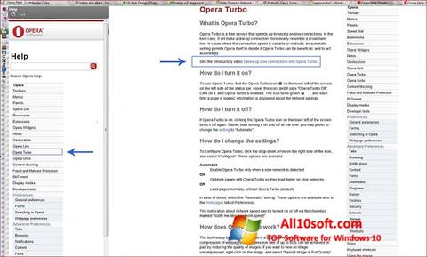 Skärmdump Opera Turbo för Windows 10