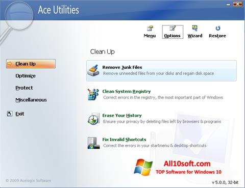 Skärmdump Ace Utilities för Windows 10