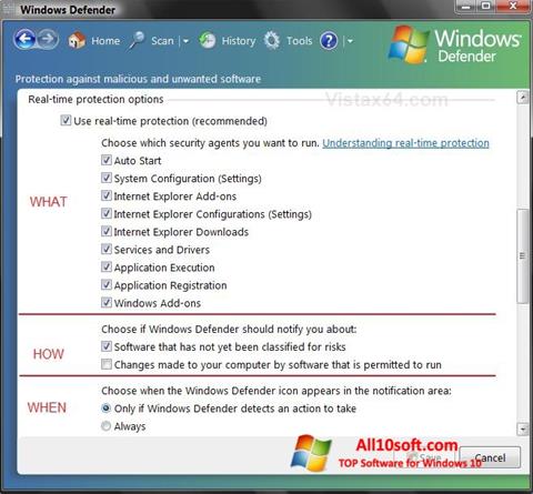 Skärmdump Windows Defender för Windows 10