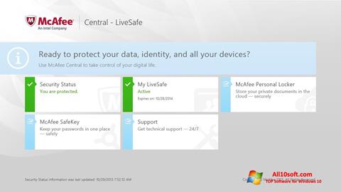 Skärmdump McAfee LiveSafe för Windows 10