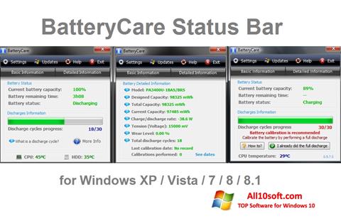 Skärmdump BatteryCare för Windows 10