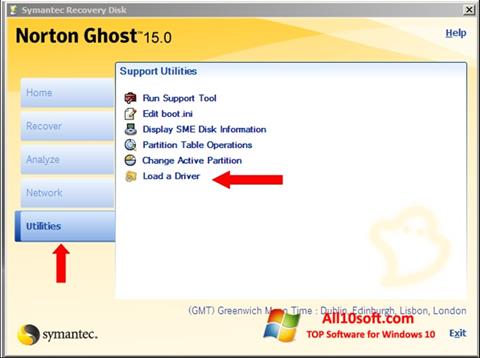 Skärmdump Norton Ghost för Windows 10