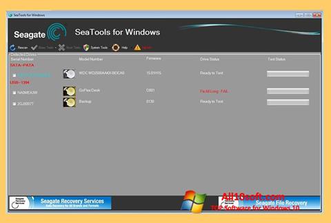 Skärmdump Seagate SeaTools för Windows 10