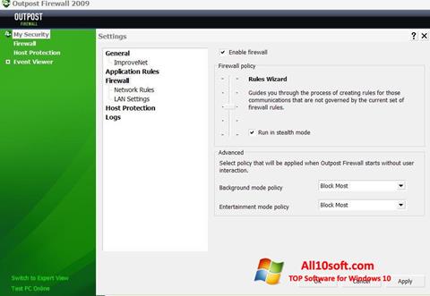 Skärmdump Outpost Firewall Free för Windows 10