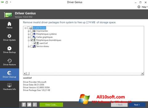 Skärmdump Driver Genius för Windows 10