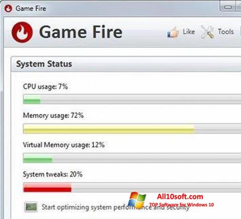 Skärmdump Game Fire för Windows 10