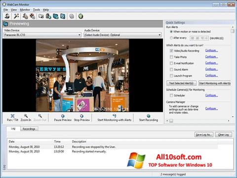 Skärmdump WebCam Monitor för Windows 10