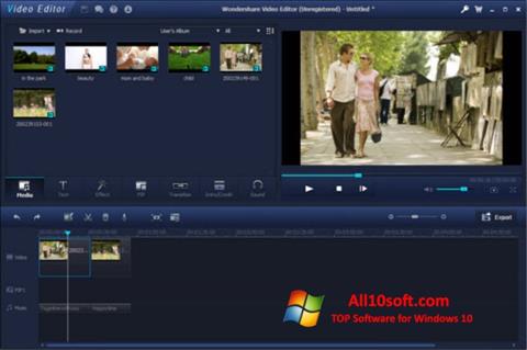 Skärmdump Wondershare Video Editor för Windows 10