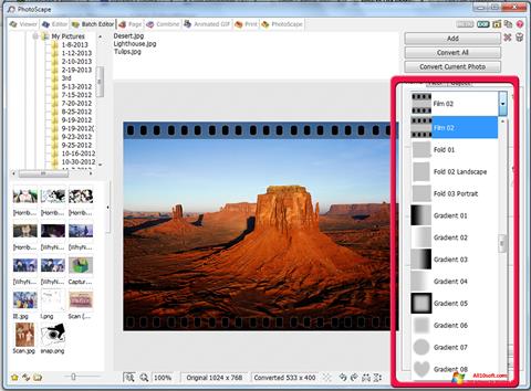 Skärmdump PhotoScape för Windows 10