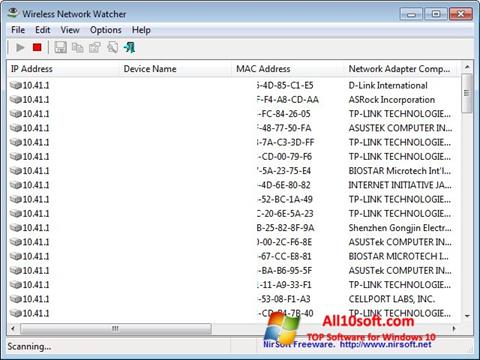 Skärmdump Wireless Network Watcher för Windows 10