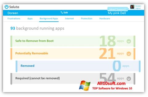 Skärmdump Soluto för Windows 10