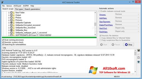 Skärmdump AVZ för Windows 10