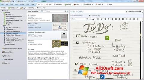 Skärmdump Evernote för Windows 10