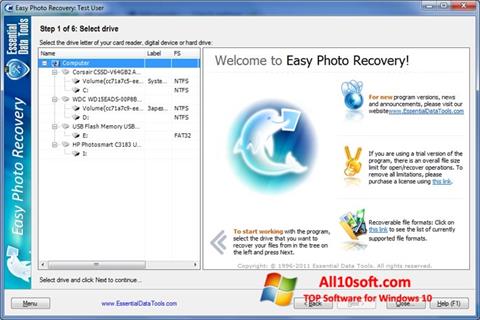 Skärmdump Easy Photo Recovery för Windows 10