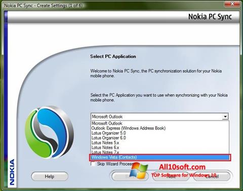 Skärmdump Nokia PC Suite för Windows 10